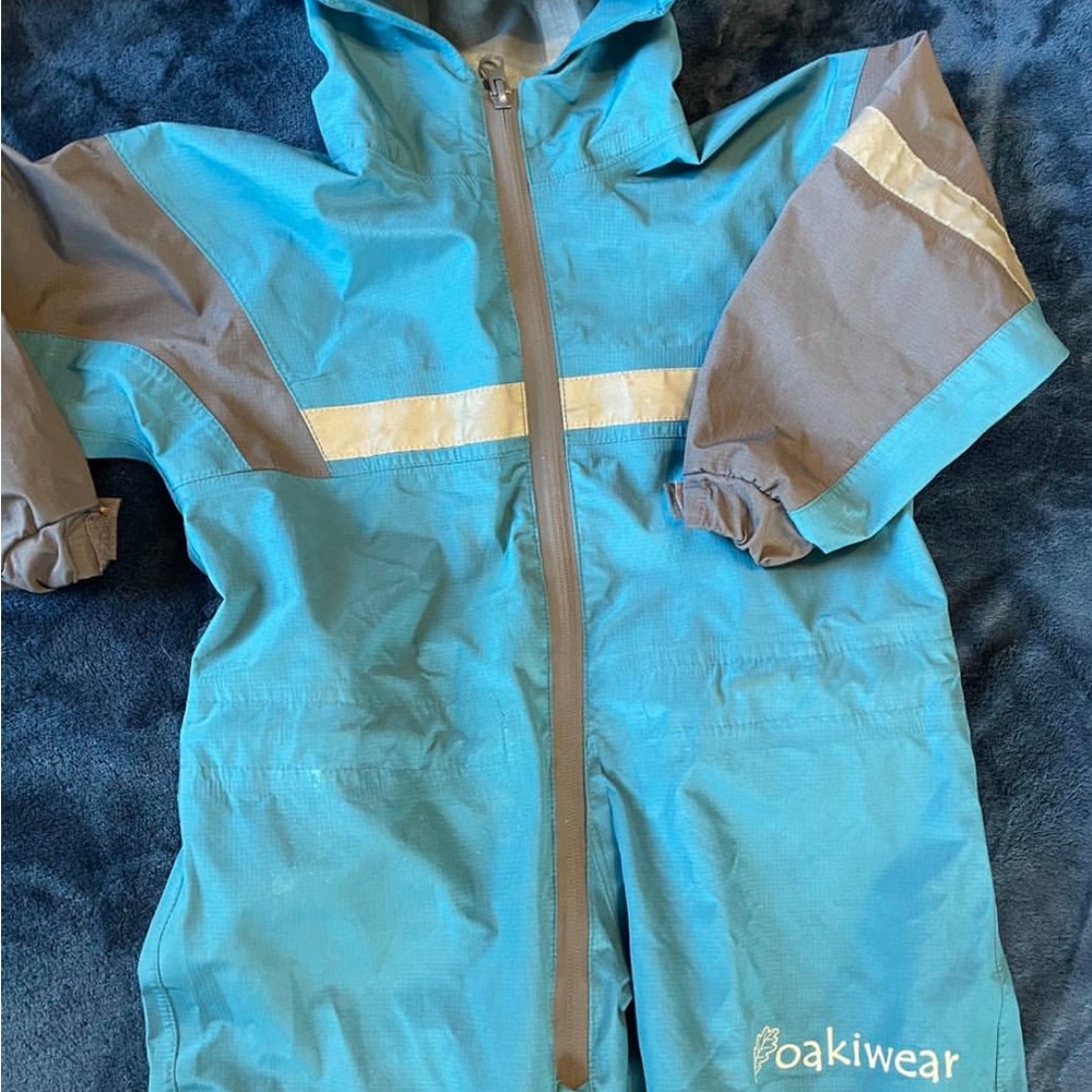 Oakiwear Blue and Gray Kids Rain Suit